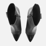 Botin tacon dalia de cuero para mujer - Negro