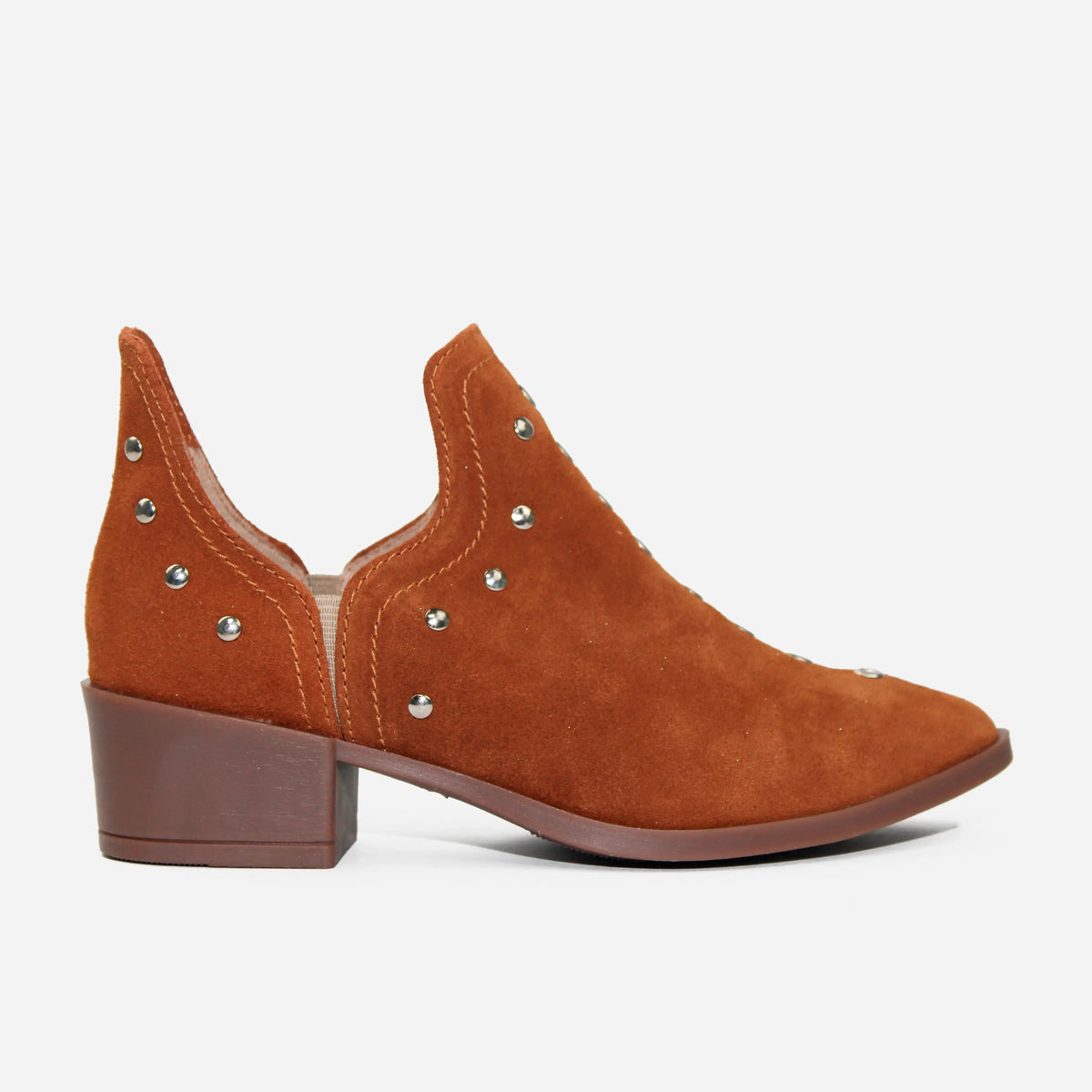 Botin tacon amber de cuero para mujer - Miel