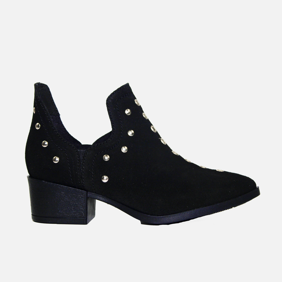 Botin tacon amber de cuero para mujer - Negro