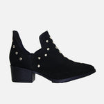 Botin tacon amber de cuero para mujer - Negro