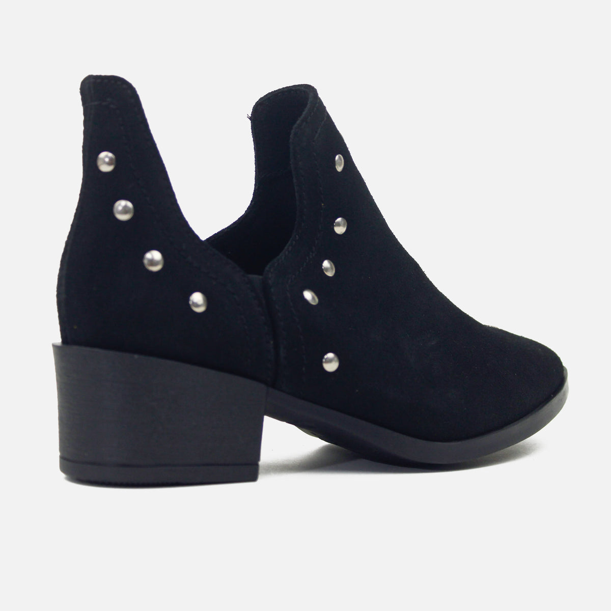 Botin tacon amber de cuero para mujer - Negro