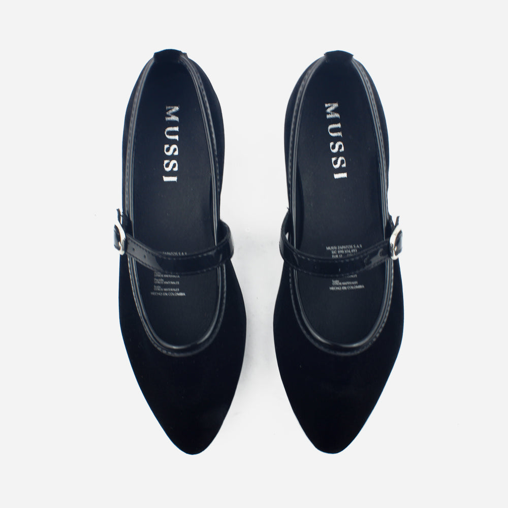 Baleta plana elyse de sintético para mujer - Negro