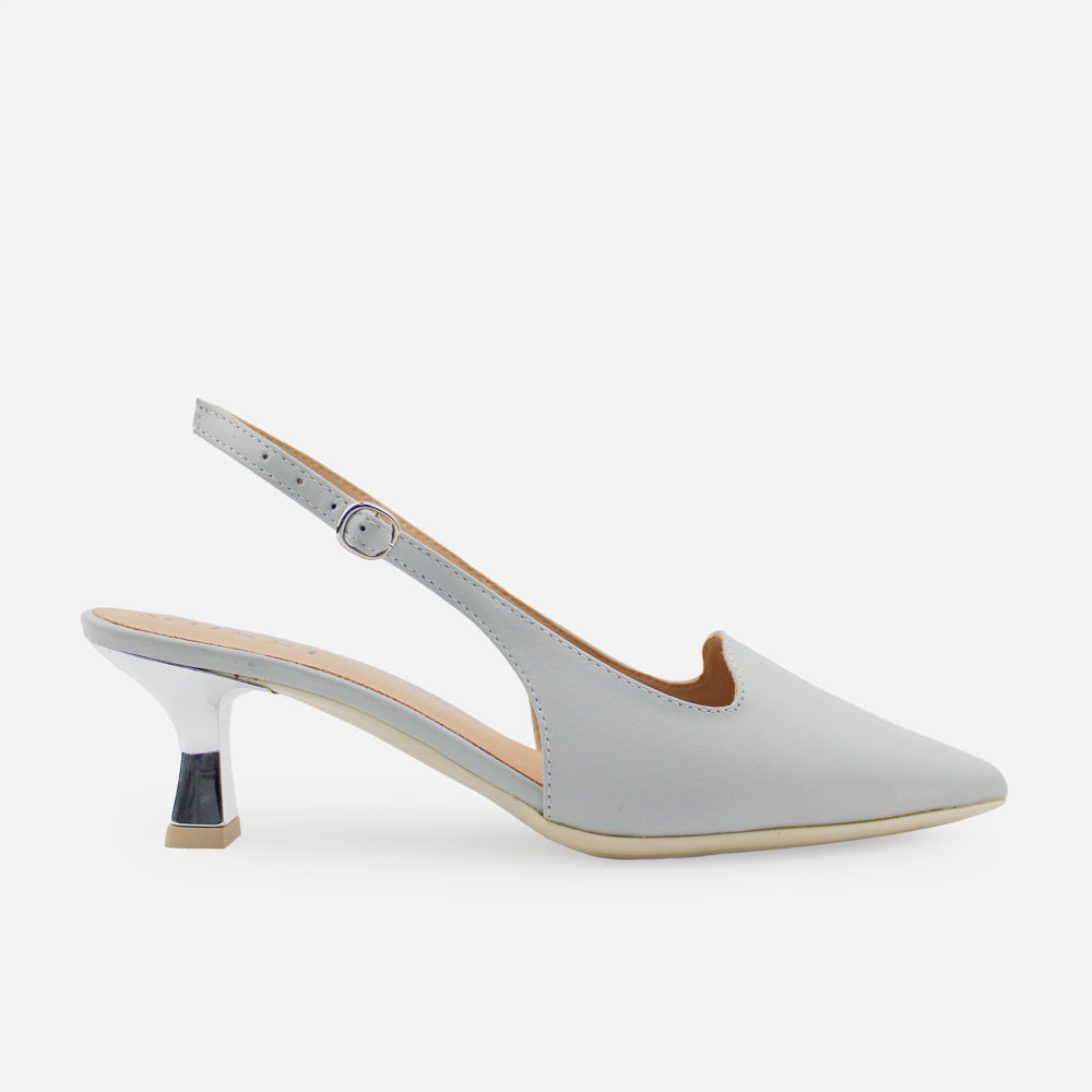 Tacones luzia de cuero para mujer - Gris