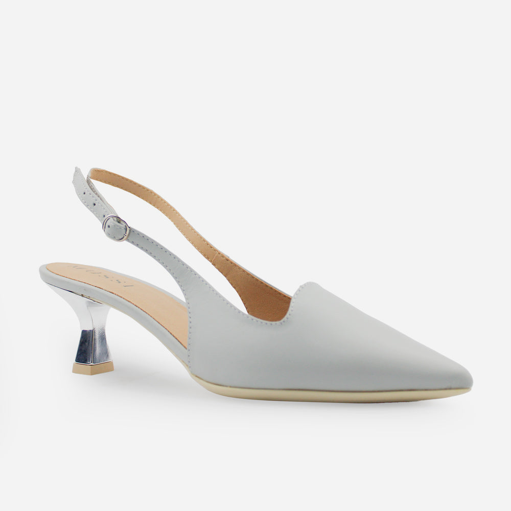 Tacones luzia de cuero para mujer - Gris