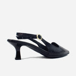 Tacones luzia de cuero para mujer - Negro