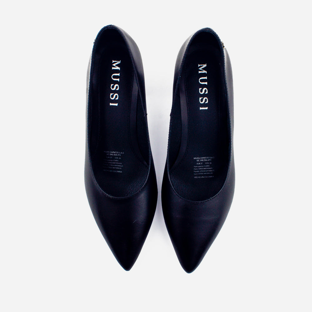 Tacones estela de cuero para mujer - Negro