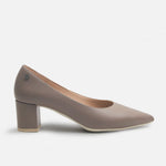 Tacones estela de cuero para mujer - Taupe