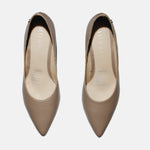 Tacones estela de cuero para mujer - Taupe