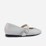 Baleta plana naya de cuero para mujer - Gris