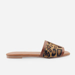 Sandalia plana alina de cuero carnaza para mujer - Miel