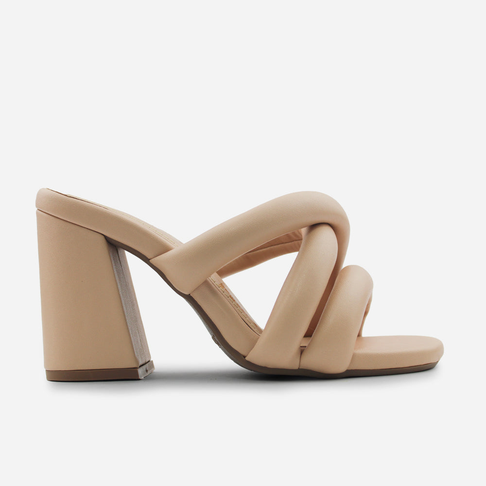 Sandalia tacon teodora de sintético para mujer - Nude