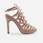 Sandalia tacon plataforma cleo de sintético para mujer - Almendra