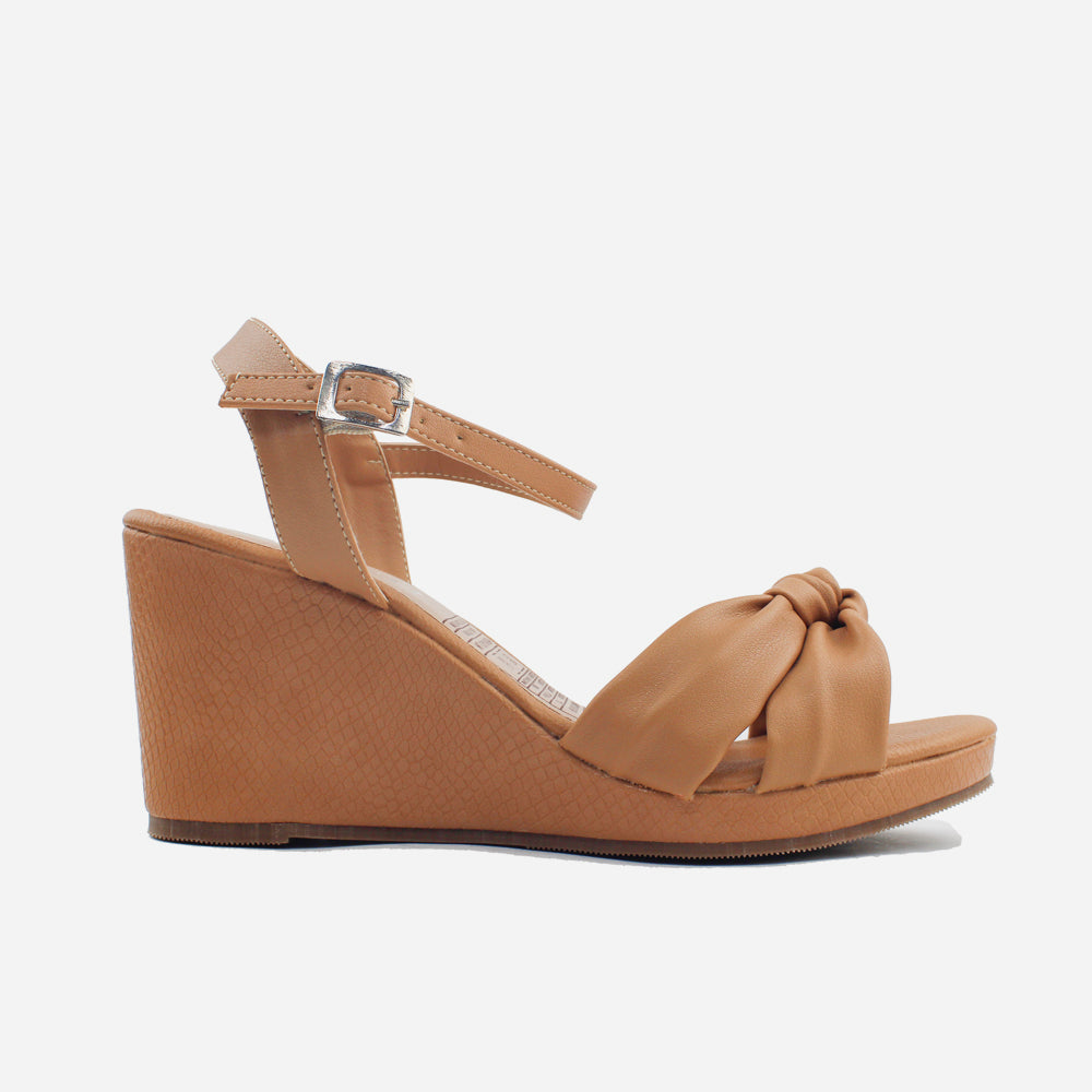 Sandalia plataforma livia de sintético para mujer - Almendra