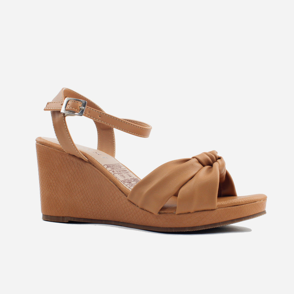 Sandalia plataforma livia de sintético para mujer - Almendra