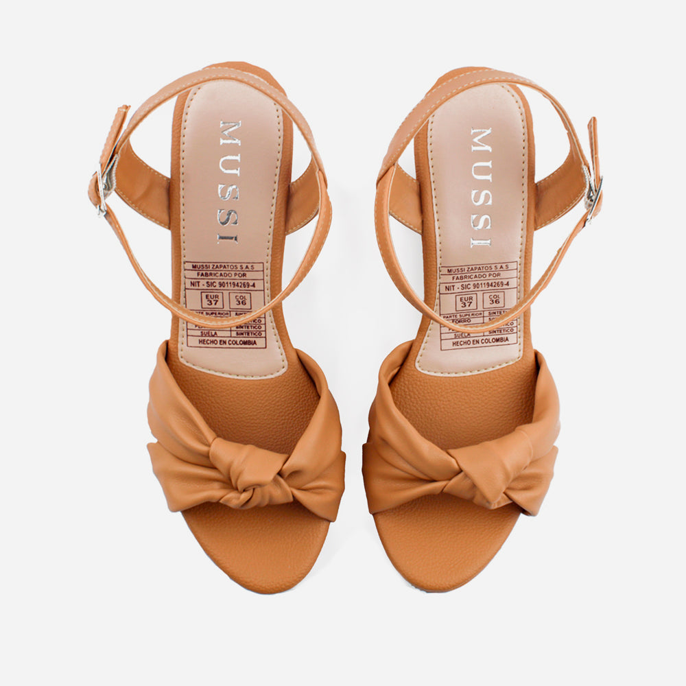 Sandalia plataforma livia de sintético para mujer - Almendra