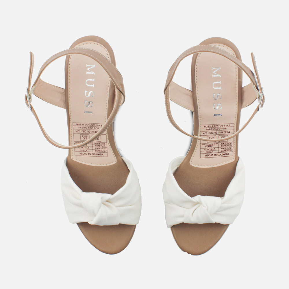 Sandalia plataforma livia de sintético para mujer - Hueso