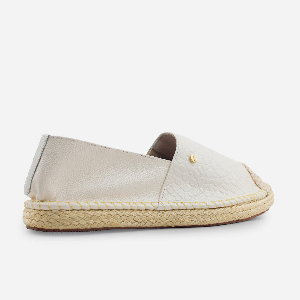 Espadrilla isla de cuero para mujer - Hueso