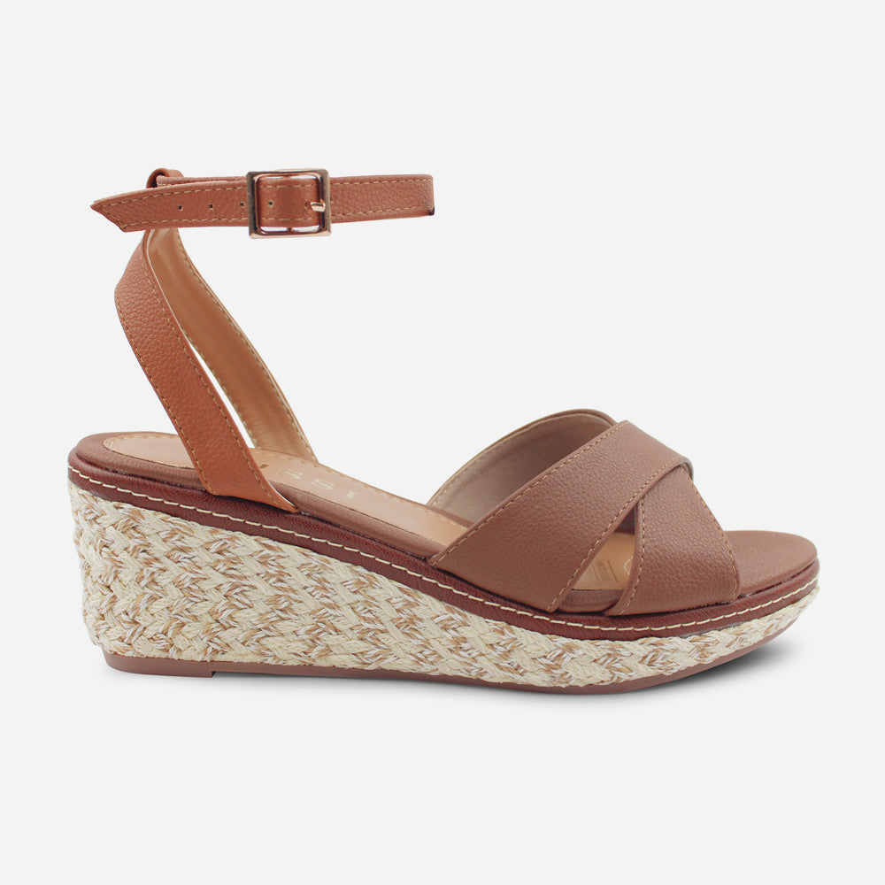 Sandalia plataforma rosella de sintético para mujer - Miel