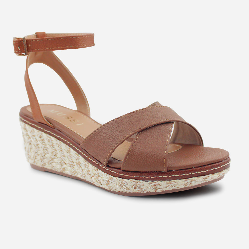 Sandalia plataforma rosella de sintético para mujer - Miel