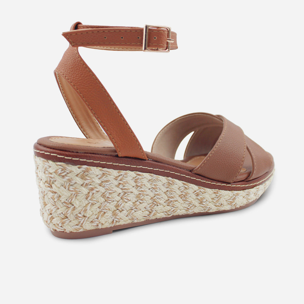 Sandalia plataforma rosella de sintético para mujer - Miel