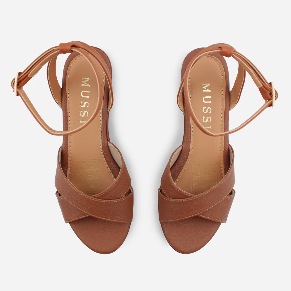 Sandalia plataforma rosella de sintético para mujer - Miel