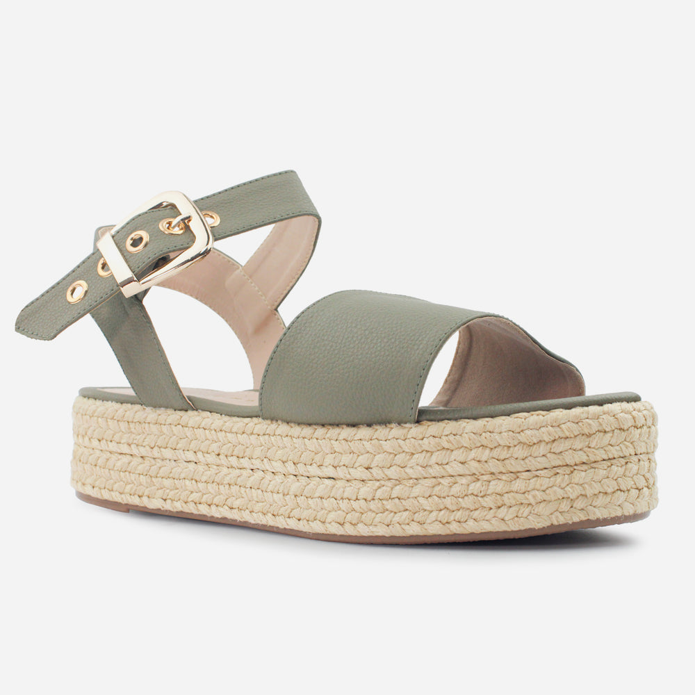 Sandalia flatform letizia de sintético para mujer - Verde