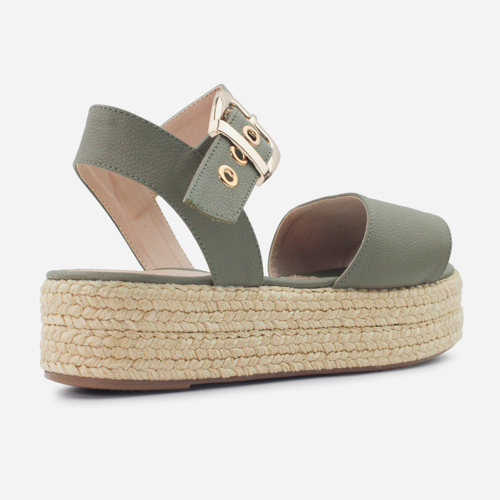 Sandalia flatform letizia de sintético para mujer - Verde