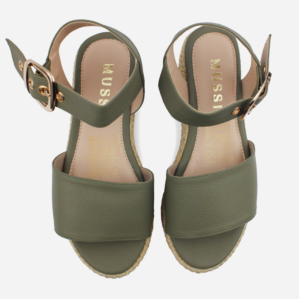 Sandalia flatform letizia de sintético para mujer - Verde