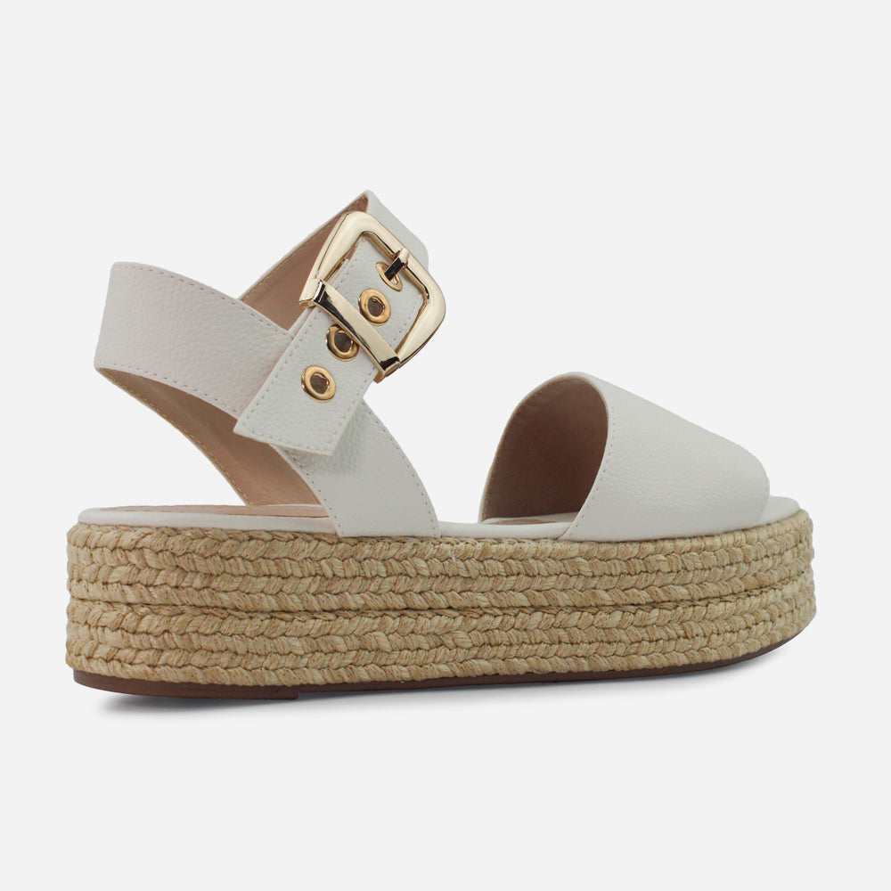 Sandalia flatform letizia de sintético para mujer - Hueso