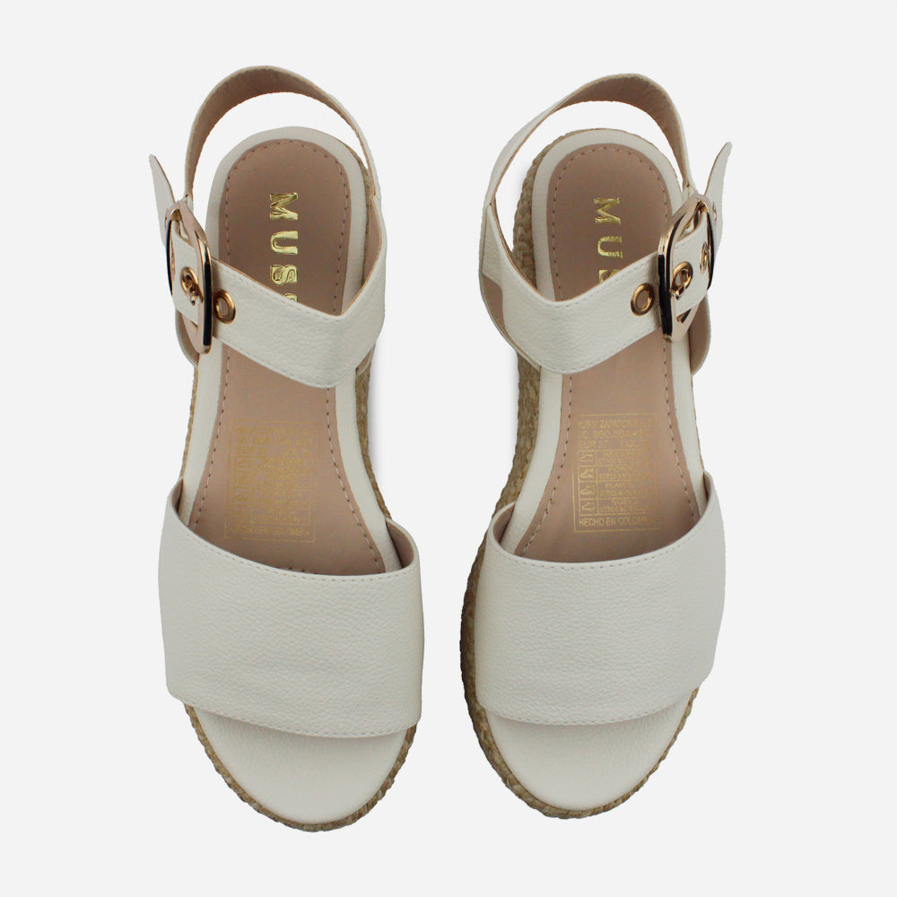 Sandalia flatform letizia de sintético para mujer - Hueso