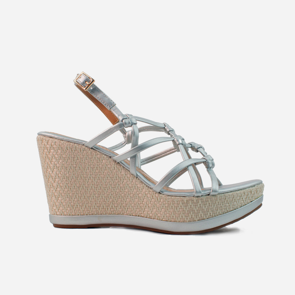 Sandalia plataforma ciana de sintético para mujer - Plata