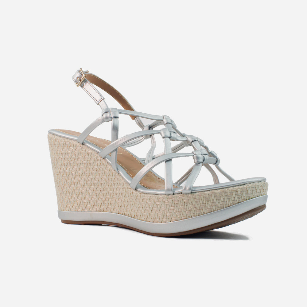 Sandalia plataforma ciana de sintético para mujer - Plata