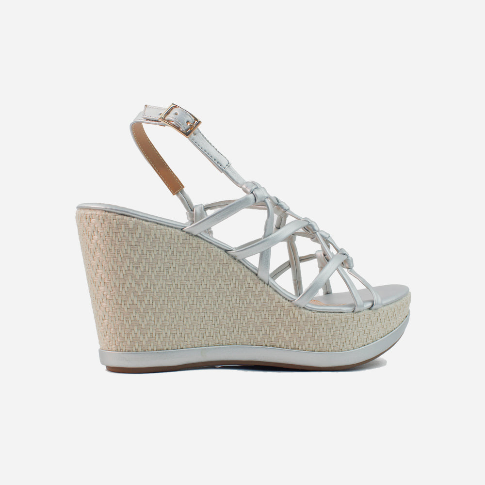 Sandalia plataforma ciana de sintético para mujer - Plata