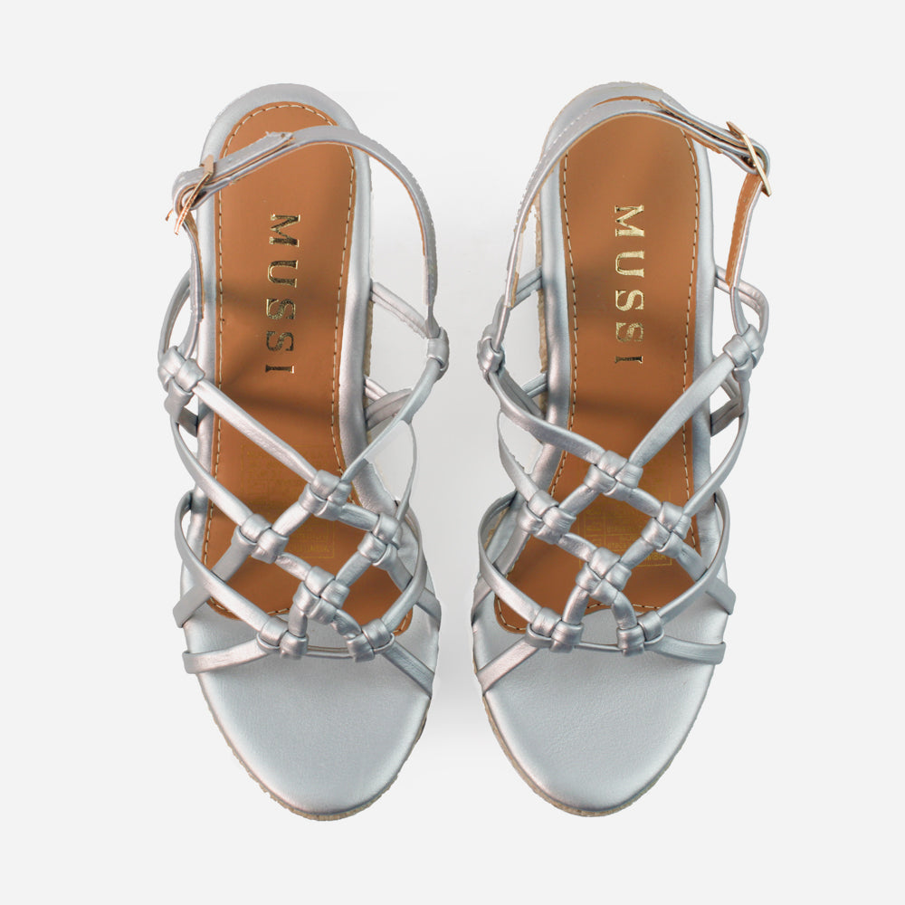 Sandalia plataforma ciana de sintético para mujer - Plata