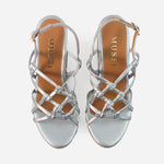 Sandalia plataforma ciana de sintético para mujer - Plata