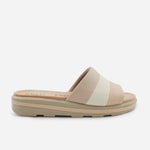 Sandalia flatform juliet de cuero para mujer - Nude