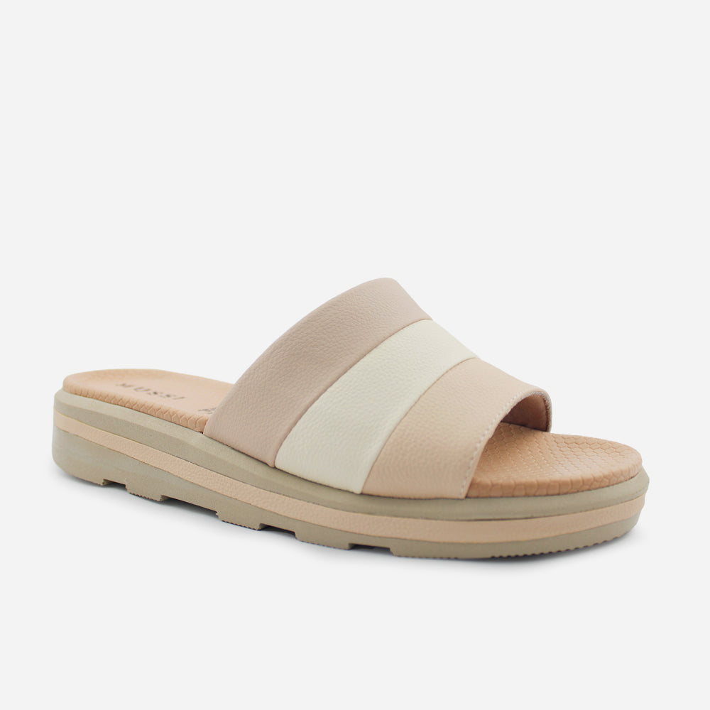 Sandalia flatform juliet de cuero para mujer - Nude