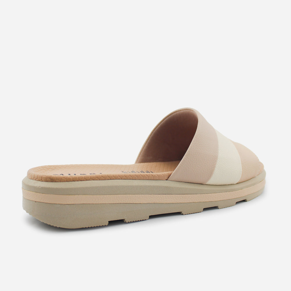 Sandalia flatform juliet de cuero para mujer - Nude