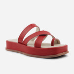 Sandalia flatform carmina de cuero para mujer - Rojo