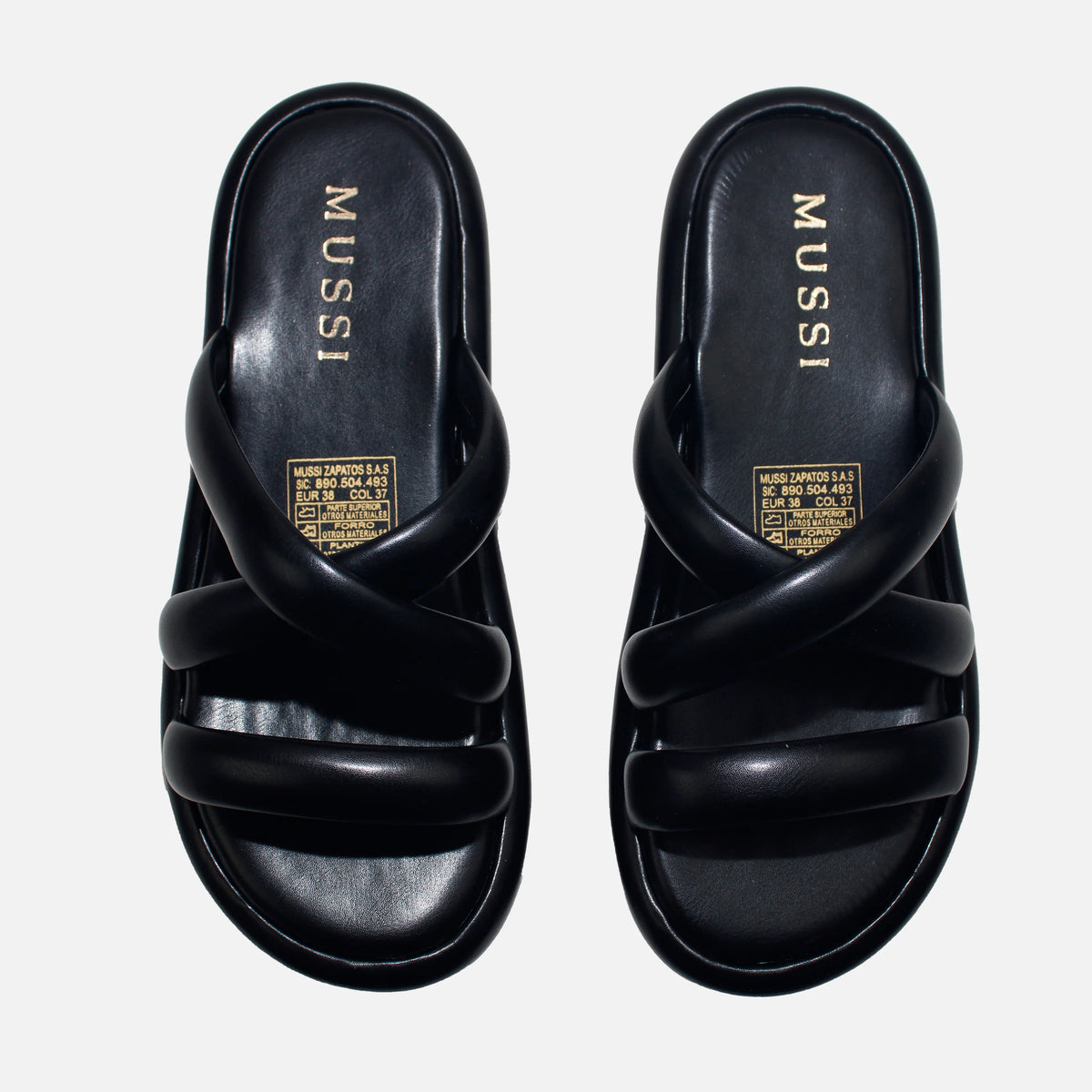 Sandalia flatform niebla de sintético para mujer - Negro