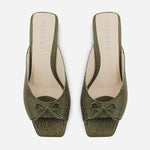 Sandalia tacon jaspe de cuero para mujer - Verde