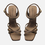Sandalia tacon ambar de sintético para mujer - Bronce