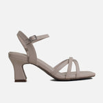 Sandalia tacon ambar de sintético para mujer - Nude