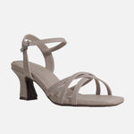 Sandalia tacon ambar de sintético para mujer - Nude