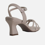 Sandalia tacon ambar de sintético para mujer - Nude