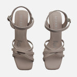 Sandalia tacon ambar de sintético para mujer - Nude