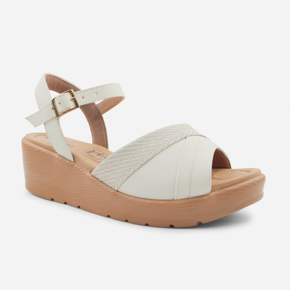 Sandalia plataforma margot de sintético para mujer - Hueso