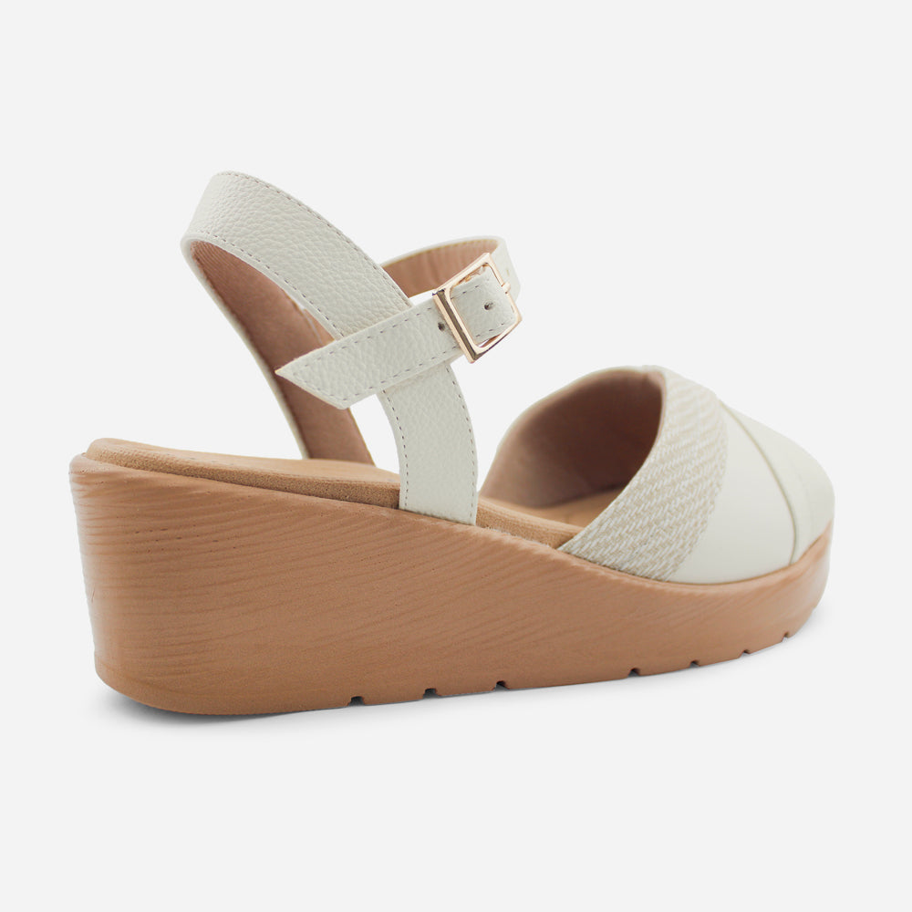 Sandalia plataforma margot de sintético para mujer - Hueso