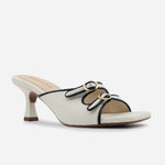 Sandalia tacon tessa de sintético para mujer - Hueso