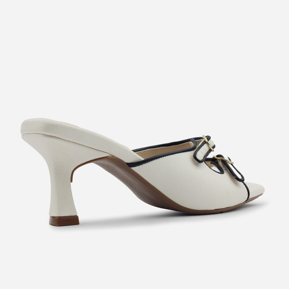 Sandalia tacon tessa de sintético para mujer - Hueso